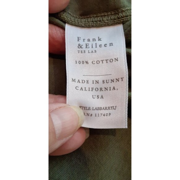 FRANK & EILEEN BARRY JERSEY KNIT BUTTON UP SHIRT IN THYME SIZE L - Picture 6 of 6